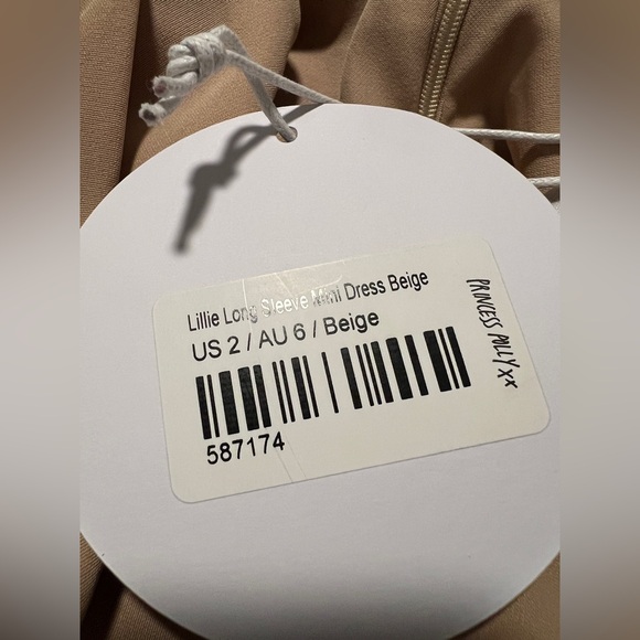 Princess Polly Corset Milkmaid Beige Brown Mini Balloon Sleeve Dress Cottagecore - Picture 6 of 6